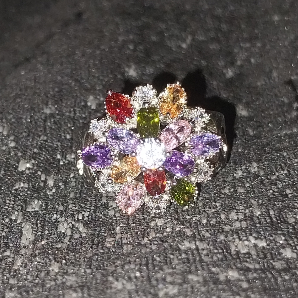 925 multi stone cocktail ring